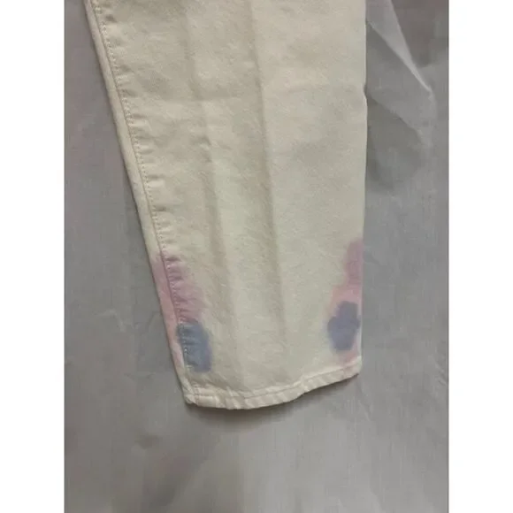 NEW Levi's 501 Jeans Womens Straight Leg White Tie Dye High Waisted Size 31x30 - Picture 8 of 14